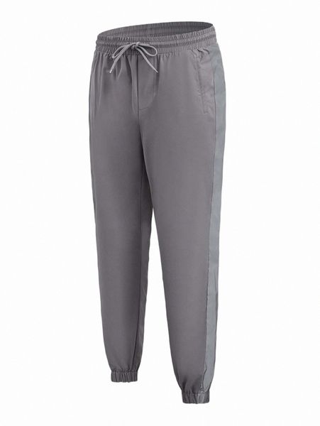 

x alienated men drawstring waist colorblock pants b7nl#, Black