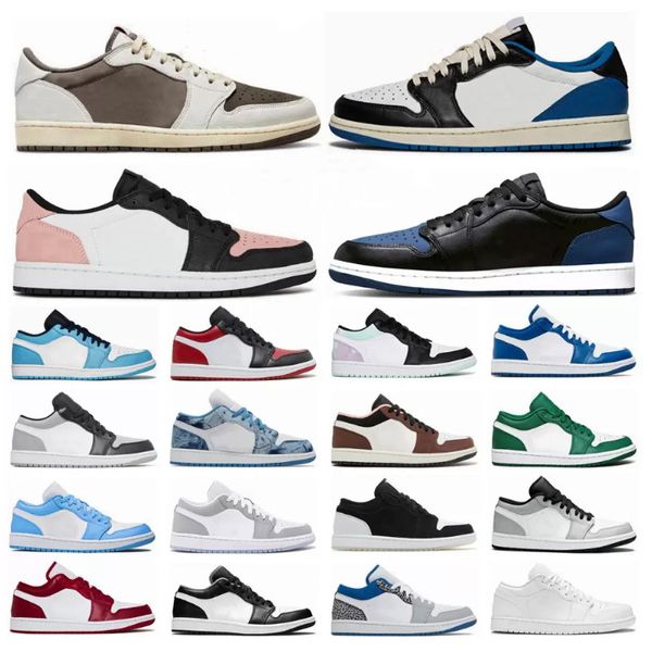 

2023 high shoes fashion jumpman 1 low reverse mocha 1s basketball shoes university blue shadow toe light smoky grey, Black