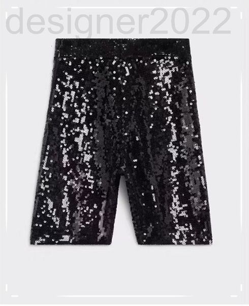 

women's leggings designer ce black beaded cycling shorts autumn and summer fashion piece tight belly hip lifting pants 3i78
