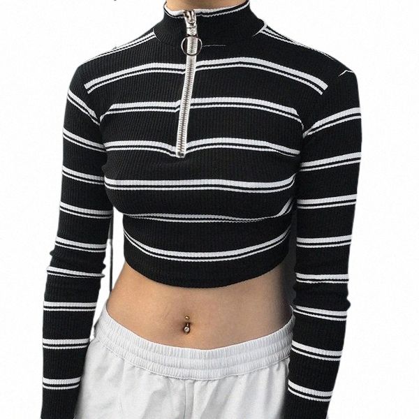 

women's sweaters striped korean designer sweater autumn long sleeve black knitted ladies runway pullovers crop 2021 wholesale clothing, White;black
