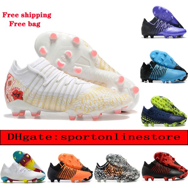 

send with bag mens soccer boots future z 1.3 teazer fg mg firm ground football shoes soft leather comfortable neymar soccer cleats scarpe ca, Black