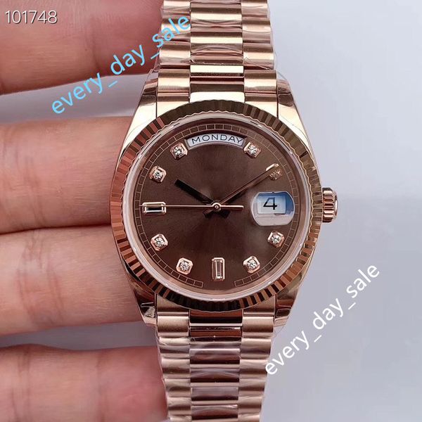 

6 style men's watches ew factory made 36mm 904l automatic mechanical watch 3255 movement sapphire ceramic waterproof luminous watch-3, Slivery;brown