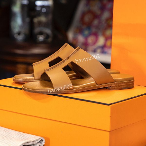 

2022 designer women slippers genuine leather sandals flat flip flop skin slides ladies beach sandal party wedding slipper size35-40 fl220310, Black