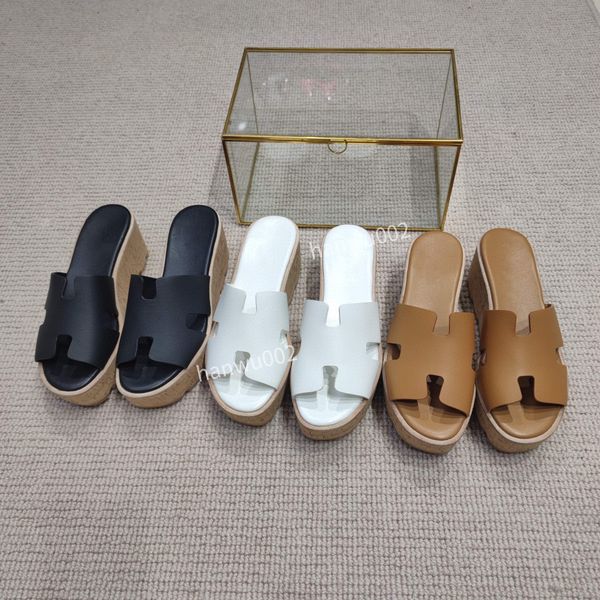 

2022 designer women slippers genuine leather sandals flat flip flop skin slides ladies beach sandal party wedding slipper, Black