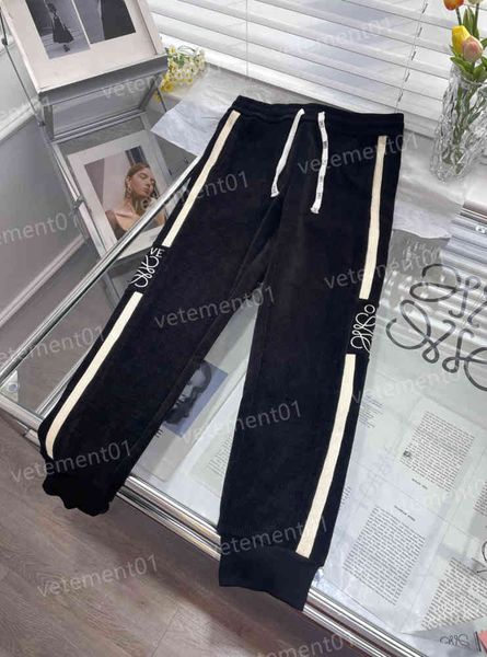 

designer women pants capris 2022aw fashion brand corduroy embroidered pants casual trousers womens clothing 0912, Black;white