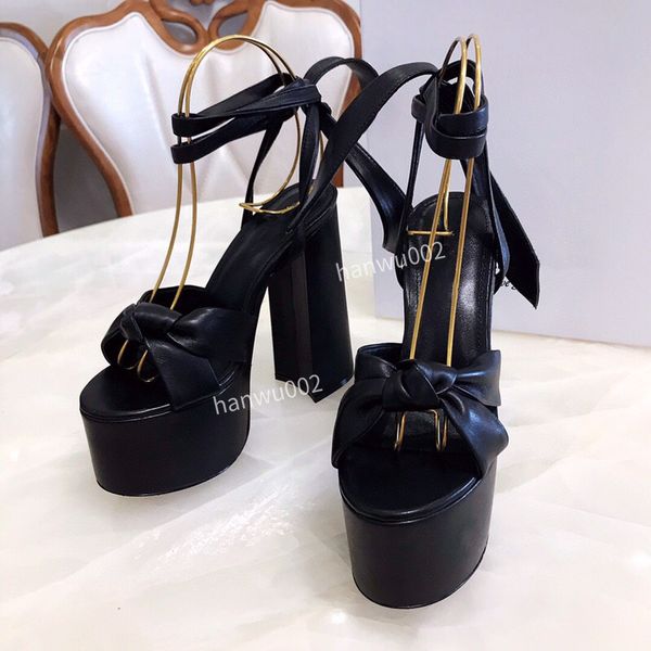 

spring shoes leather platform pumps nude shoes high-heeled sandals luxury designers dress shoe evening factory footwear size35-41, Black