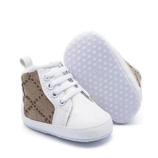 

2021 designer kids baby boy shoes newborn first walker sneakers solid crib infant pu leather footwear toddler children girl298g