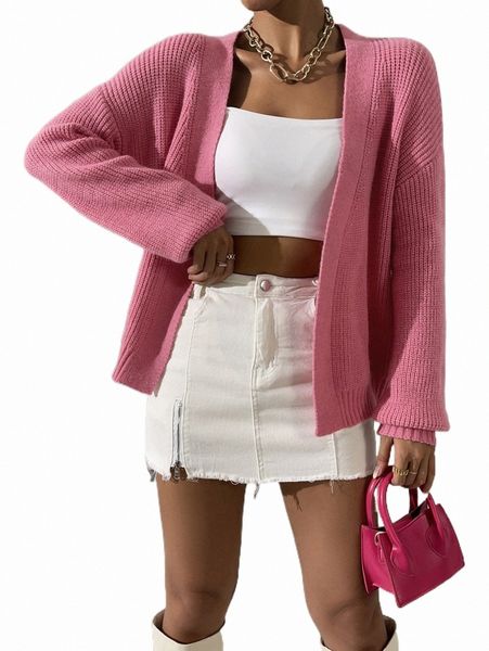 

drop shoulder duster cardigan v81w#, White;black