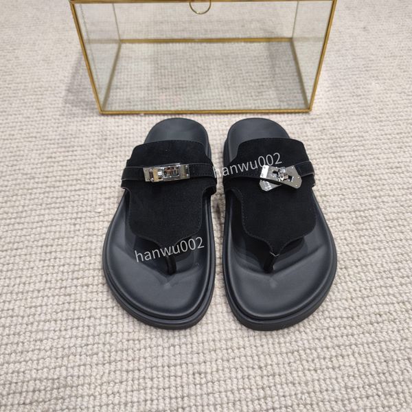 

2022 luxurys mens womens summer sandals beach slide casual slippers ladies comfort shoes print leather flowers flip flops size35-45, Black