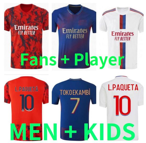 

player version 22 23 lyon soccer jersey .paqueta 2022 2023 lyonnais dembele ol digital fourth toko ekambi tolisso kadewere tete aouar footb, Black;yellow