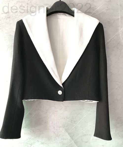 

women's hoodies & sweatshirts designer d-class version 22 small fragrance black and white suit collar jacket spring fashion quality wom