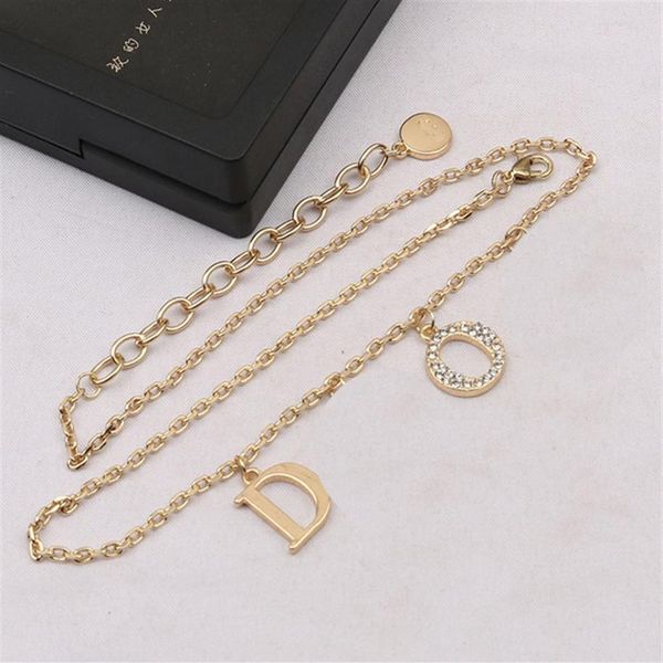 

22ss 20color brand designer letter flower pendant necklaces women vintage design 18k gold plated crystal pearl rhinestone turquois267p, Silver