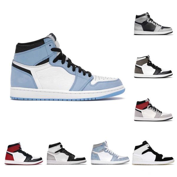 

new 1 1s high basketball shoes mens women stage haze smoke grey bred patent atmosphere hyper royal banned dark mocha shadow 2.0 heritage, Black