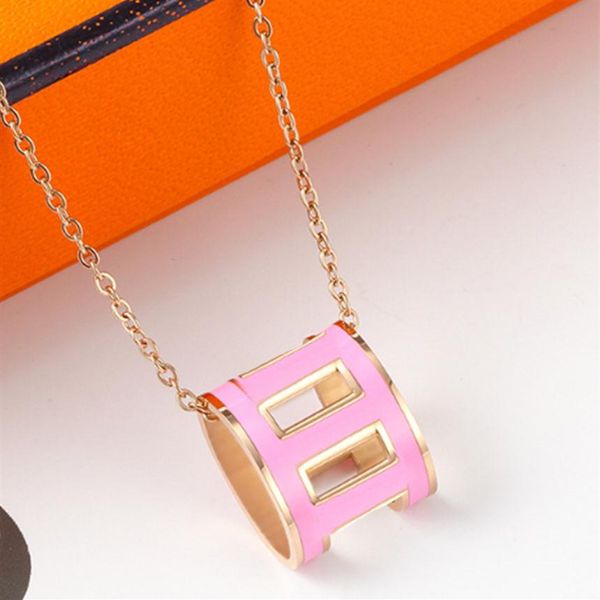 

female european and american net red fashion exquisite necklaces stainless steel 18k gold rose silver pendant necklace for women j261r