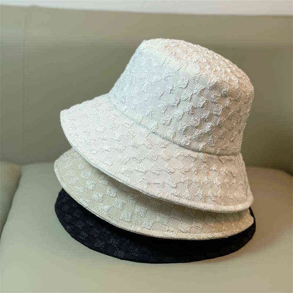 

hbp stingy brim hats korean version net red bubble checkered fisherman women's summer sunscreen cloth pure color elegant sun fashionabl, Blue;gray