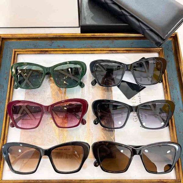

sunglasses small fragrance female ins net red same style personalized cat's eye diamond rimmed sunglasses fashion ch5457 i4cw, White;black
