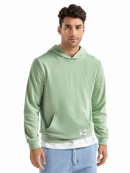 

men patch detail hoodie z4nm#, Black