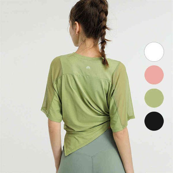 

women's yoga short sleeve fitness sports running hoodie soft breathable quick drying shirt