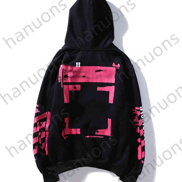 

men's hoodies offs fashion sweatshirts jacket white pink graffiti arrow hoodie pullover sweater plush tracksuits brands 0c85, Black