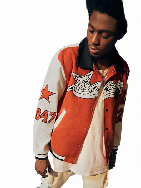 

romwe street life guys colorblock letter graphic jacket f6ff#, Black;brown