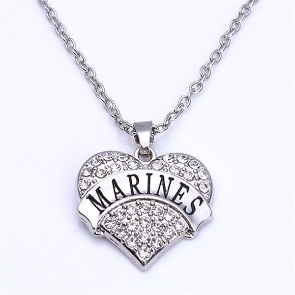 

marines heart necklace326h, Silver