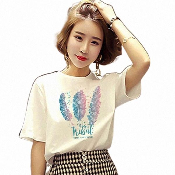 

women's t-shirt 2021 summer t shirt women letter printed female white tee o-neck versatile basic tees short sleeve s87g#