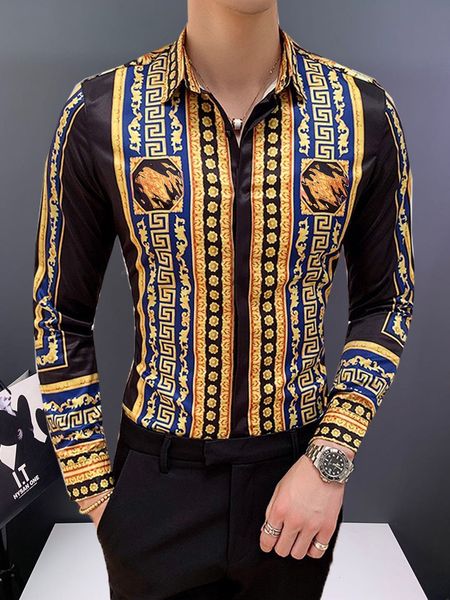 

2022 new style men's casual shirts autumn shirt fashion plaid long-sleeved men dress asian size ximen003, White;black
