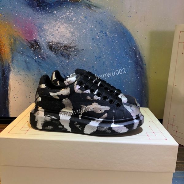 

2022 designer sneaker men women casual shoes genuine leather sneakers party velvet calfskin mixed fiber size34-46, Black