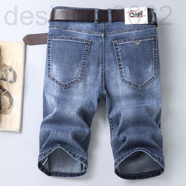 

men's jeans designer summer thin shorts jeans men's fashion versatile slim straight pants men 2a2w, Blue