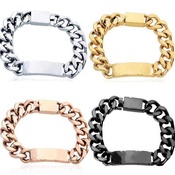 

designer bracelets for men and women stainless steel cuban link iced out bracelets bracciali chain bracelet for women male drop sh231h, Golden;silver