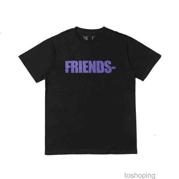 

brand t shirt fashion brand vlones short sleeve co branded miami guerrilla store limited friends purple big v loose men'2, White;black