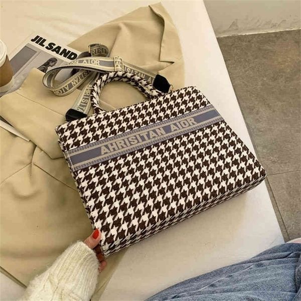 

tote bag new large 66% lattice 2022 models fashion handbags fashionable explosive hand-held off versatile and leisure muvmm