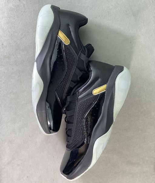 

men's dmp low basketball shoes all black shock absorption antiskid metallic gold trainer full of elasticity comfortable feeling soft gl