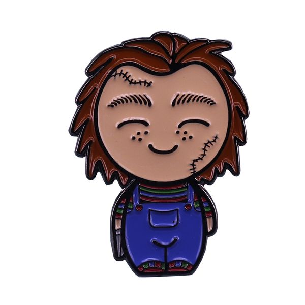 

chucky inspired brooch 80s horror movie fans great addition, Blue