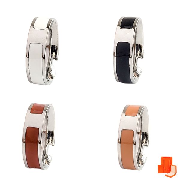 

designer band rings men women letter enamel rings luxury design jewelry, Silver