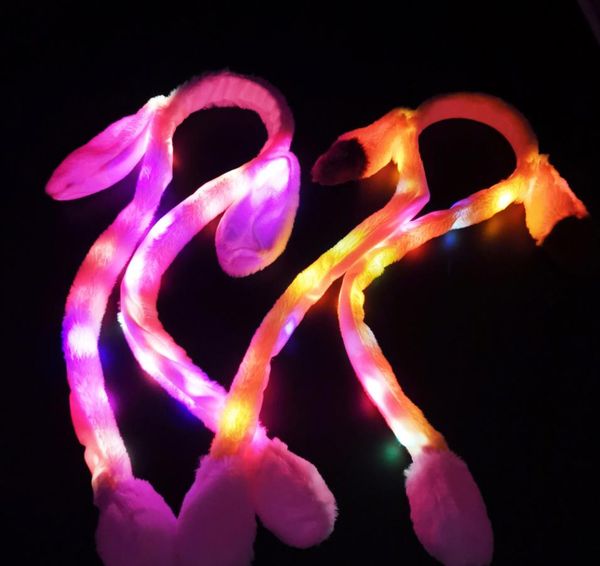 

light up headband party favors led jump bunny ear hair hoopplush animal move headdress halloween easter costume props