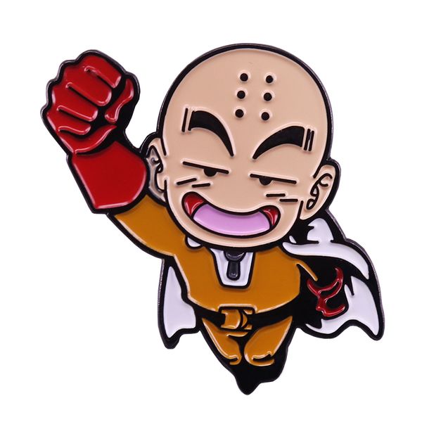 

dbz fighter kawaii krillin lapel pin, Blue