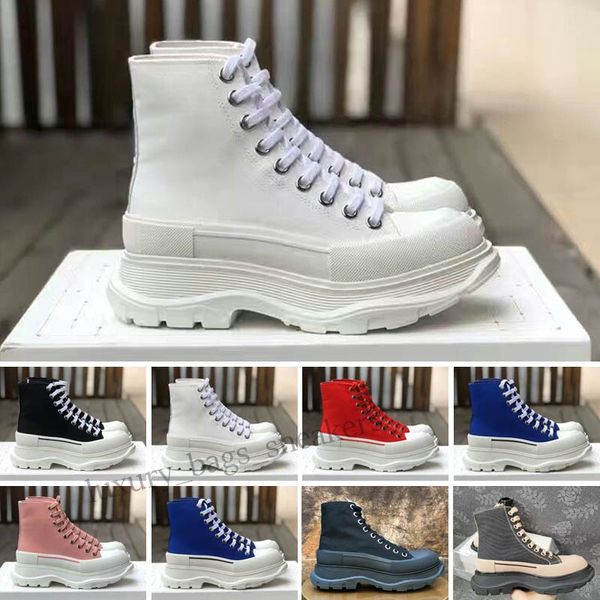 

designer women men lace up sneakers flat boots platform shoes canvas thick bottom sneakers high cut luxury
