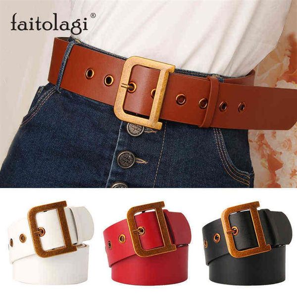 

d pin gold buckle wide waist belt for women black red white leather ladies belt for jeans dress ceinture corset y1204235c, Black;brown