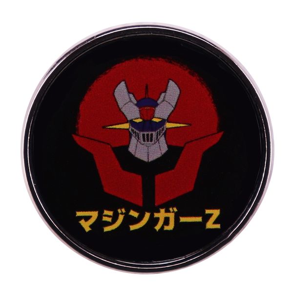 

mazinger z logo badge button classic japanese super robot manga series anime brooch pins, Blue