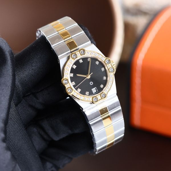 

fashion classic women's sports watch 28mm stainless steel band quartz movement 5156 ladies bracelet watches woman luxury watch designer, Slivery;golden