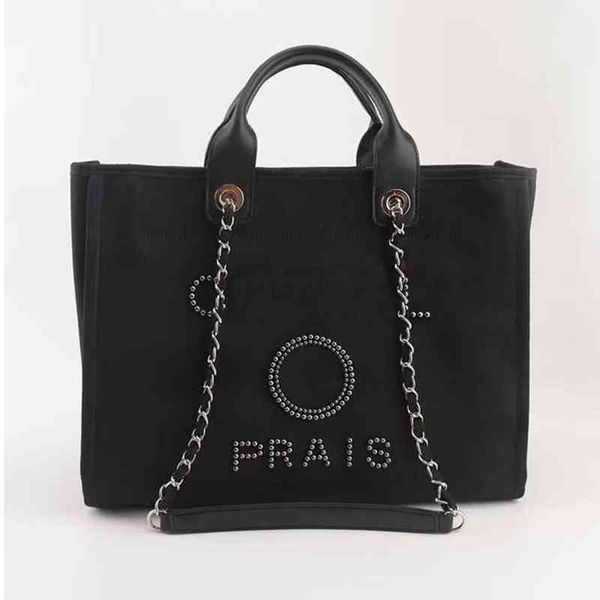 

women's luxury fashion handbags evening bags brand ch pearl tote canvas beach bag female portable large capacity big handbag designers