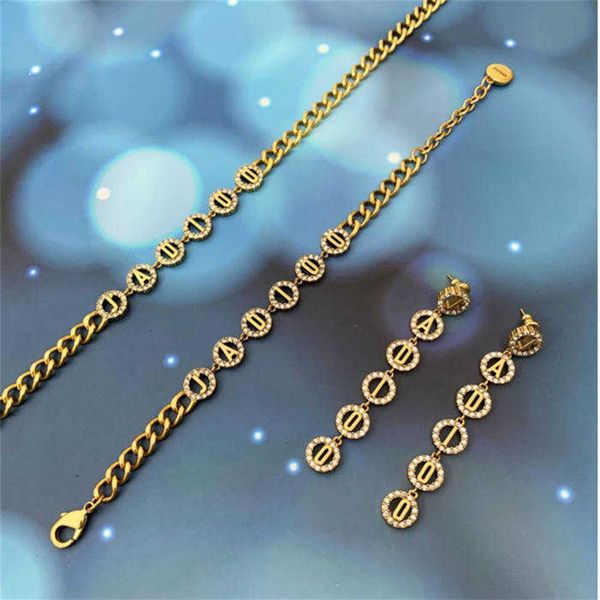 

classic designer jewelry ladies letters diamond necklace pure copper material couple wedding birthday gift charm brac204j, Golden;silver