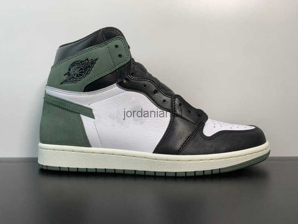 

boots shoes jumpman 1 high og 6 rings clay green summit white cultural sneakers outdoor trainers with shoebox, Black