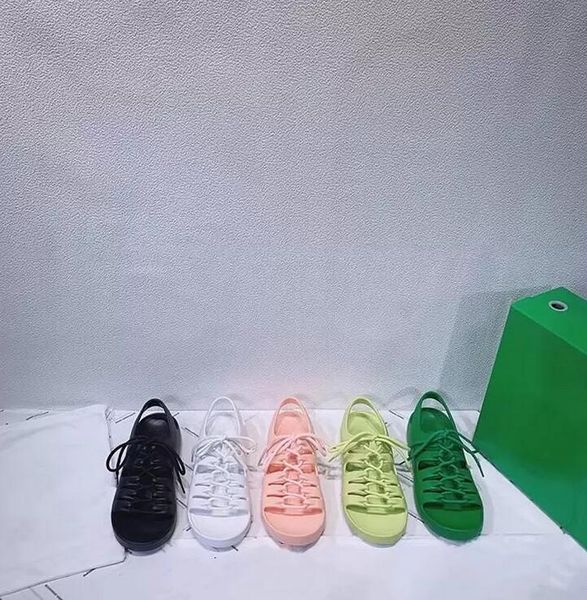 

summer flat bottom outdoor leisure sandal pure color slipper designer womens sandals fashion bandage rubber beach shoes, Black