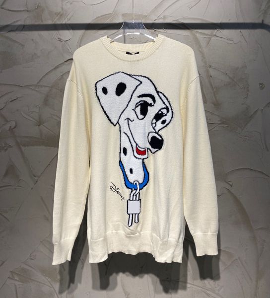 

new aop jacquard letter knitted sweater in autumn / winter 2022acquard knitting machine e custom jnlarged detail crew neck cotton h443y, Black