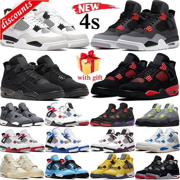 

4s basketball shoes men women infrared 4 military black sail university blue black cat fire red thunder royalty neon dark mocha pine green