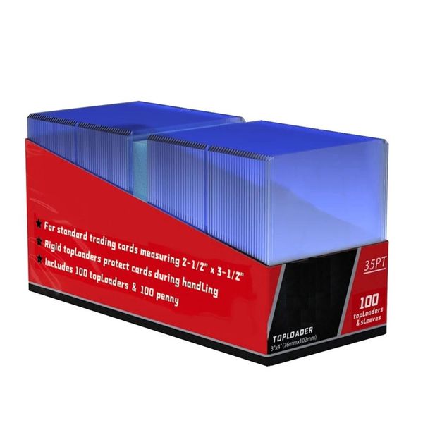 

3 x 4 clear regular loaders 100 total clear soft sleeves sports cards 35pt rigid plastic oader309p