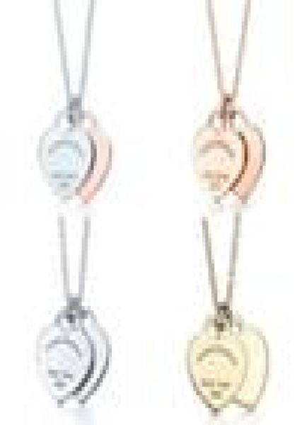 

classic 925 sterling silver necklace double heart pendant women039s fashion