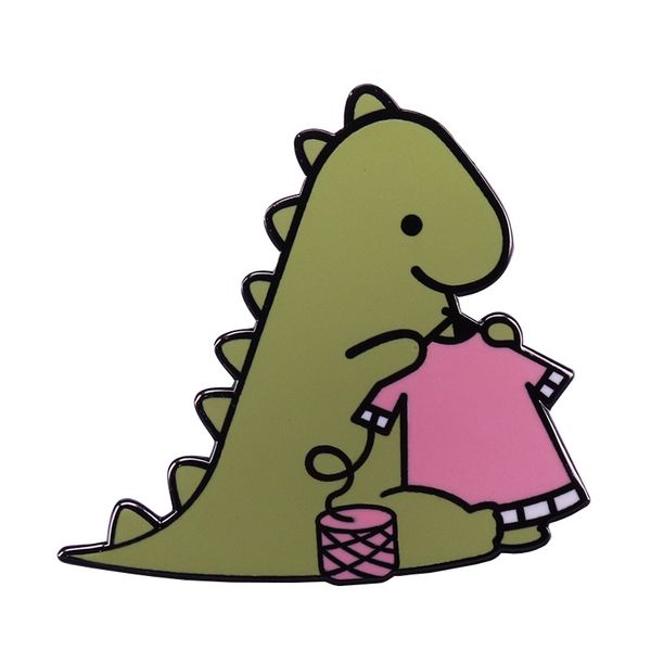 

creativity dinosaur enamel pins brooch collecting alloy lapel badges men women fashion jewelry gifts adorn backpack collar hat, Blue